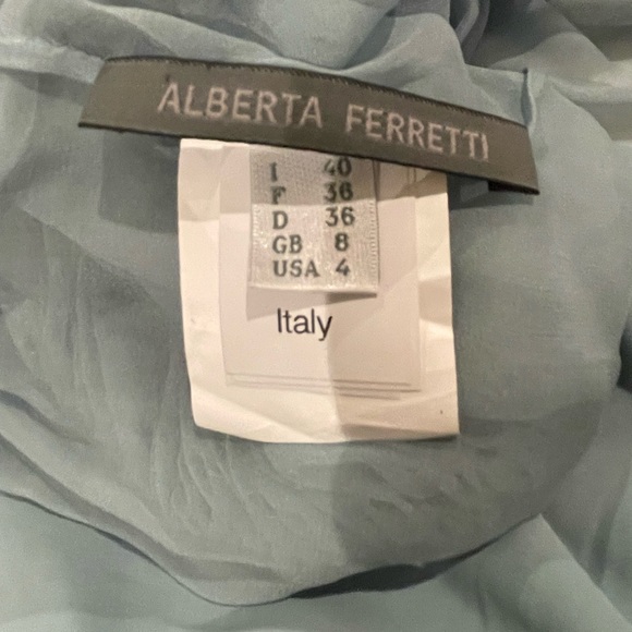 Long Baby Blue Dress with long sleeves by Alberta Ferretti Size 4 - Picture 3 of 3